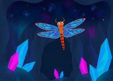 The Dragonfly Who Guarded the Crystal Cave