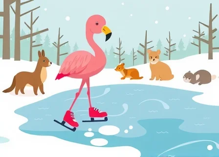 The Flamingo Who Dreamed of Ice Skating