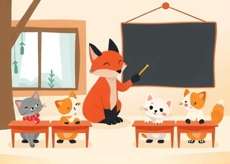 Лис, открывший школу для котят