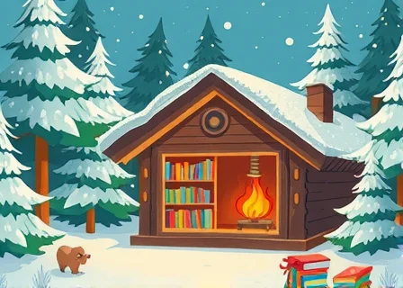Зимняя хижина, полная книг